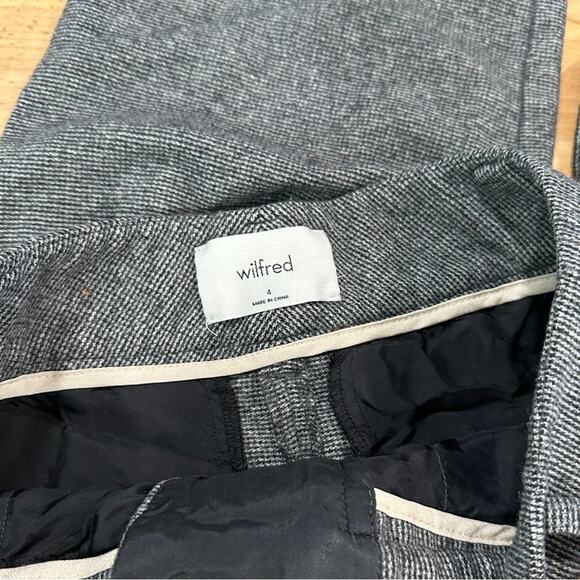 Wilfred Aritzia Jallade High Rise Wool Trouser Pant Tweed Grey 4 Preppy Classic - Picture 7 of 9